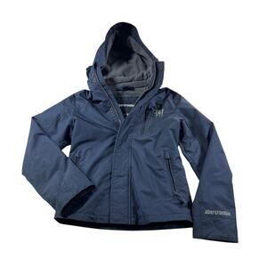 Abercrombie Kids Small 10 Navy Blue Full Zip Hooded Winter Coat